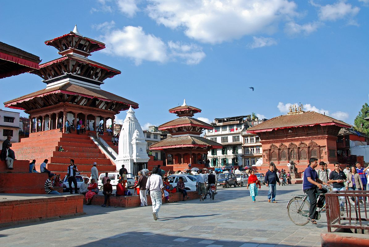 Kathmandu Durbar Square 05 01 Maju Deval, Narayan and Shiva-Parvati Temples Maju Deval, Narayan and Shiva-Parvati Temples cluster together in Kathmandu�s Durbar Square. Dedicated to Shiva, the large three-storied Maju Deval (1690) on a nine-step brick base seems to dominate Durbar Square. From here you can watch the constant activity of fruit and vegetable hawkers, the comings and goings of taxis and rickshaws, and the flute and other souvenir sellers.